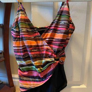Christina Multi Color One Piece Swimsuit Size 14